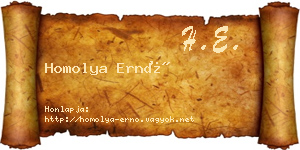 Homolya Ernő névjegykártya