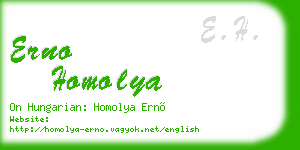 erno homolya business card